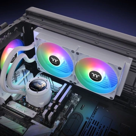Система водяного охлаждения Thermaltake TH280 V2 Ultra Snow ARGB Soc-AM5/AM4/1200/1700/1851 белый 4-pin 34.7dB Al+Cu LCD Ret (CL-W406-PL14SW-A)