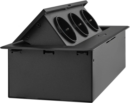 Розетка Cactus CS-SOCKET-EU3-BK для столешницы 26.5x11.8x6.5см черный