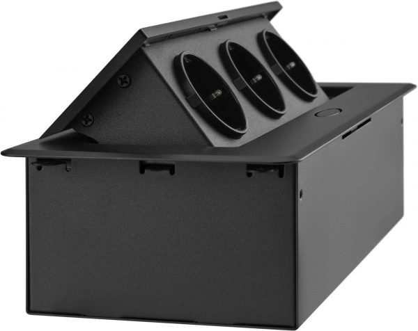 Розетка Cactus CS-SOCKET-EU3-BK для столешницы 26.5x11.8x6.5см черный