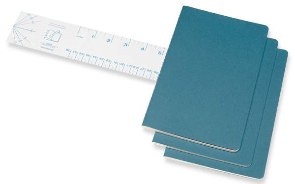 Блокнот Moleskine CAHIER JOURNAL CH016B44 Large 130х210мм обложка картон 80стр. линейка голубой (3шт)