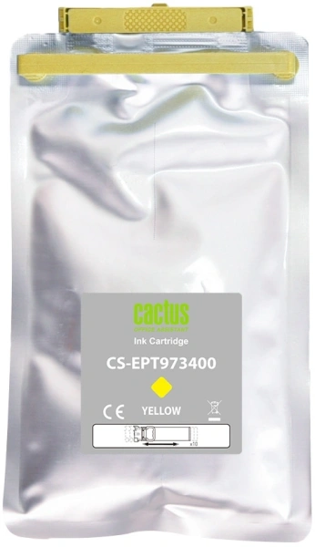 Картридж струйный Cactus CS-EPT973400 T9734 желтый (330мл) для Epson WorkForce WF-C869RD3TWFC/WF-C869RDTWF