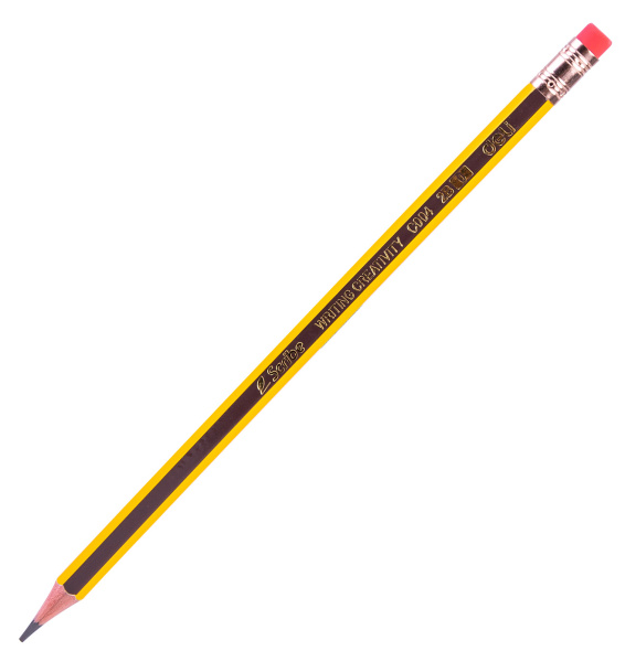 Карандаш ч/г Deli EC004-2B Scribe 2B шестигран. тополь карт.кор. (12шт) ластик