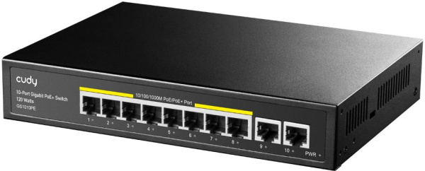 Коммутатор Cudy GS1010PE 10x1Гбит/с 8PoE 8PoE+ неуправляемый