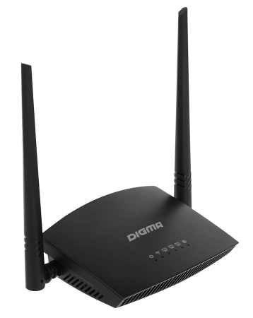 Роутер беспроводной Digma DWR-N301 N300 10/100BASE-TX черный (упак.:1шт)