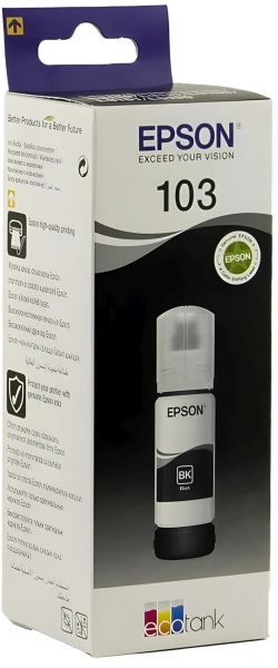 Картридж струйный Epson 103BK C13T00S14A черный (4500стр.) (65мл) для Epson L3100/3110/3150