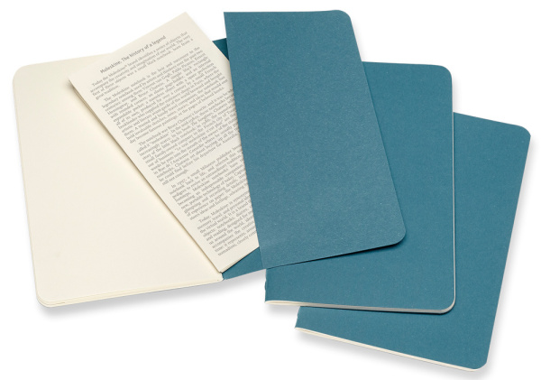 Блокнот Moleskine CAHIER JOURNAL CH013B44 Pocket 90x140мм обложка картон 64стр. нелинованный голубой (3шт)