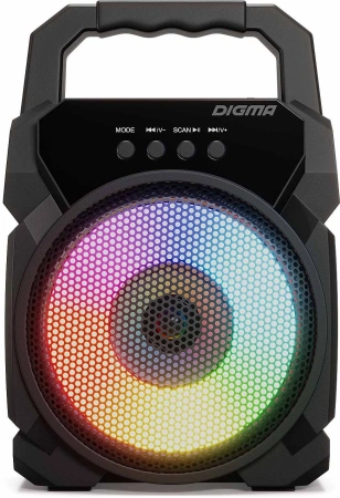 Колонка порт. Digma D-PS1500 черный 10W 1.0 BT 10м 500mAh (SP1500B)