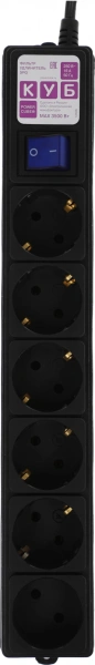 Сетевой фильтр Powercube SPG6-B-3M 3м (6 розеток) черный (коробка)