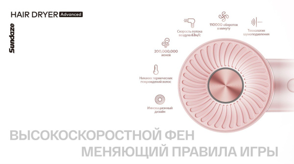 Фен Itel IHD-53 1600Вт розовый