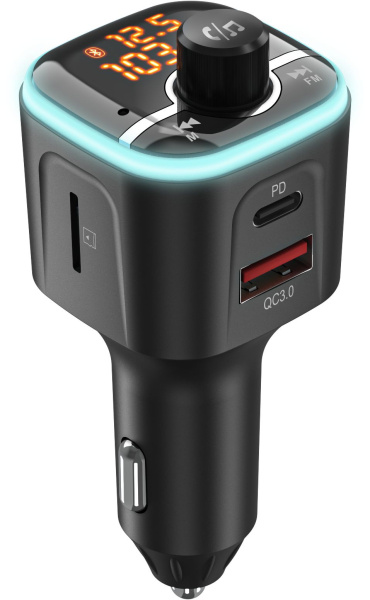 Автомобильный FM-модулятор Navitel BHF04 MAX черный MicroSD BT USB
