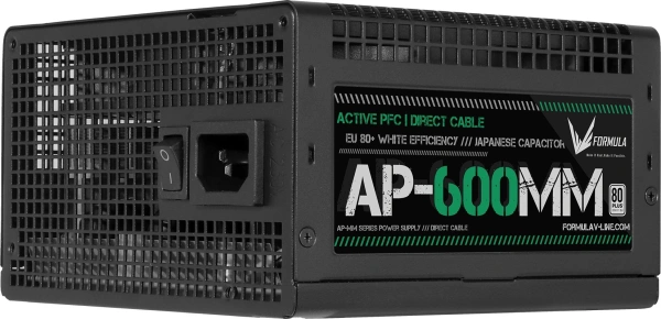 Блок питания Formula ATX 600W AP-600ММ 80 PLUS WHITE (20+4pin) APFC 120mm fan 6xSATA RTL