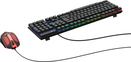 Клавиатура + мышь Оклик 400GMK клав:черный мышь:черный USB LED (1546779)