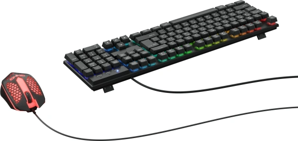 Клавиатура + мышь Оклик 400GMK клав:черный мышь:черный USB LED (1546779)