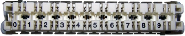 Плинт Lanmaster TWT-LSA10P-DIS-5E 10 пар LSA-PROFIL размык. ABS пластик белый