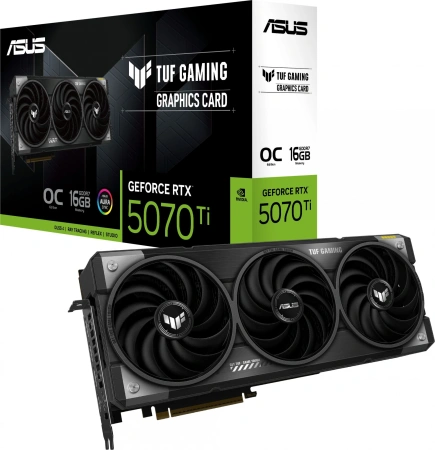 Видеокарта Asus PCI-E TUF-RTX5070TI-O16G-GAMING NVIDIA GeForce RTX 5070TI 16Gb 256bit GDDR7 2588/28000 HDMIx2 DPx3 HDCP Ret