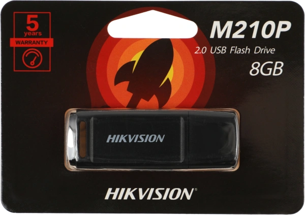 Флеш Диск Hikvision 8GB M210P HS-USB-M210P/8G USB2.0 черный