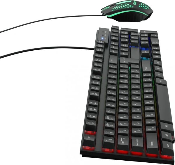 Клавиатура + мышь Оклик 400GMK клав:черный мышь:черный USB LED (1546779)