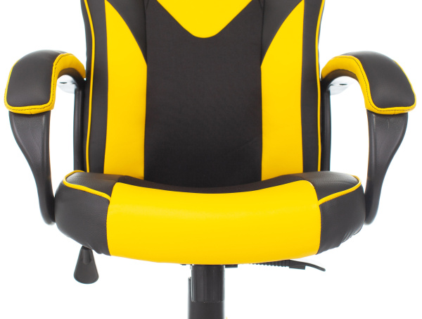 Кресло игровое Zombie GAME 17 черный/желтый текстиль/эко.кожа крестов. пластик