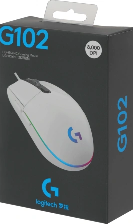 Мышь Logitech G102 LightSync белый оптическая 8000dpi USB 6but (910-005809)