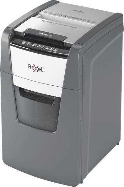 Шредер Rexel Optimum AutoFeed 150M черный с автоподачей (секр.P-5) фрагменты 150лист. 44лтр. скрепки скобы пл.карты