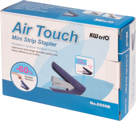 Степлер Kw-Trio 0556B-WHT Mini Air touch 24/6 26/6 (20листов) белый 50скоб пластик закрытый коробка