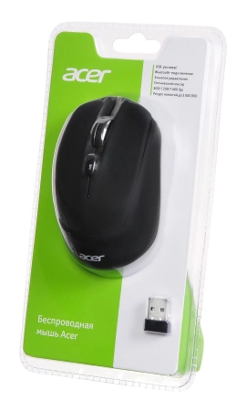 Мышь Acer OMR050 черный оптическая (1600dpi) беспроводная BT/Radio USB (6but)