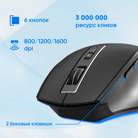 Клавиатура + мышь Оклик S290W клав:черный мышь:черный USB беспроводная Multimedia (351701)