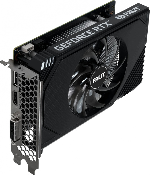 Видеокарта Palit PCI-E 4.0 RTX3050 STORMX OC NV RTX3050 6Gb 96bit GDDR6 1042/14000 DVIx1/HDMIx1/DPx1