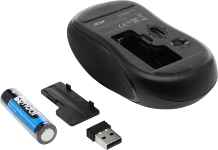 Мышь Acer OMR303 черный оптическая (1600dpi) беспроводная USB (6but)