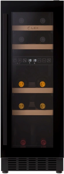 Винный шкаф Lex LWD3017BL dual zone 1-нокамерн. черный