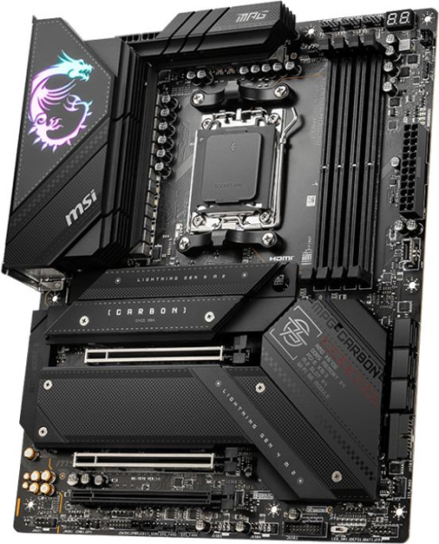 Материнская плата MSI MPG X670E CARBON WIFI SocketAM5 AMD X670 4xDDR5 ATX AC`97 8ch(7.1) 2.5Gg RAID+