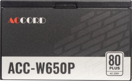 Блок питания Accord ATX 650W ACC-W650P 80 PLUS WHITE (20+4pin) 120mm fan 6xSATA RTL