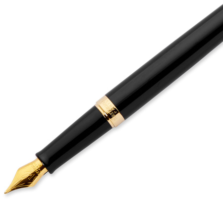 Ручка перьев. Waterman Hemisphere (CWS0920610) Mars Black GT F сталь нержавеющая подар.кор.