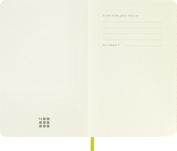 Блокнот Moleskine CLASSIC SOFT QP611C2 Pocket 90x140мм 192стр. линейка мягкая обложка лайм