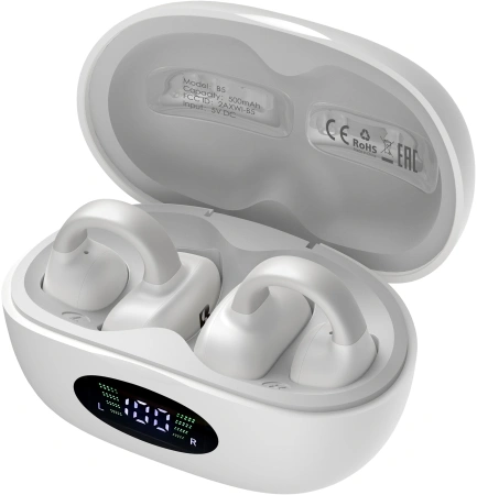 Гарнитура вкладыши A4Tech Biosong B5 TWS белый беспроводные bluetooth клипса (B5)