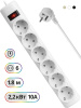 Сетевой фильтр Defender DFS 151 1.8м (6 розеток) белый (коробка)