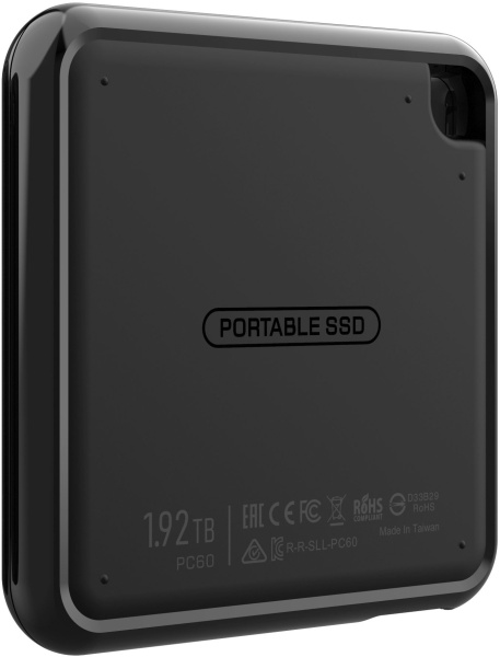 Накопитель SSD Silicon Power USB-C 1Tb SP010TBPSDPC60CK PC60 1.8" черный