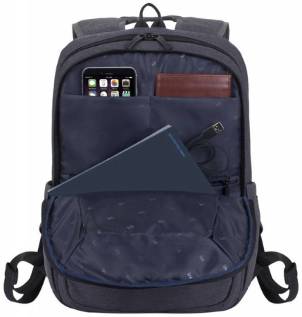Рюкзак для ноутбука 15.6" Riva 7760 черный полиэстер