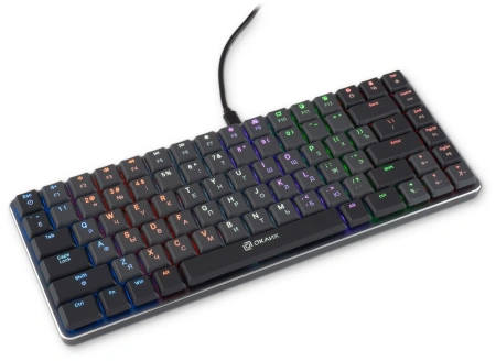 Клавиатура Оклик K615X механическая серый/серебристый USB slim Multimedia for gamer LED (1934413)