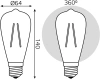 Лампа филам. Gauss Filament ST64 8Вт цок.:E27 (упак.:10шт) эдисон 220B св.свеч.бел.теп. (157802008)
