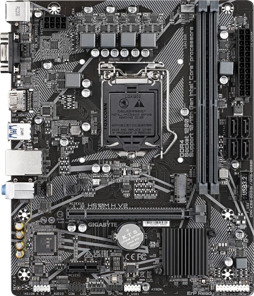 Материнская плата Gigabyte H510M H V2 2.0 Soc-1200 Intel Q470 2xDDR4 mATX AC`97 8ch(7.1) GbLAN+VGA+HDMI