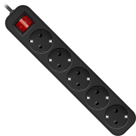 Сетевой удлинитель Defender G530 3м (5 розеток) черный (коробка)