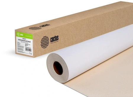 Холст Cactus CS-MC400-91415 36"(A0) 914мм-15.2м/400г/м2/белый хлопок для струйной печати втулка:50.8мм (2")