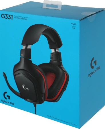 Наушники с микрофоном Logitech G331 черный/красный 2м мониторные (981-000758)