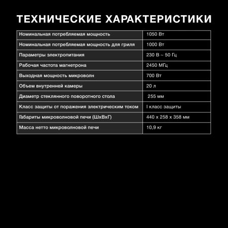 Микроволновая Печь Hyundai HYM-M2060 20л. 700Вт белый