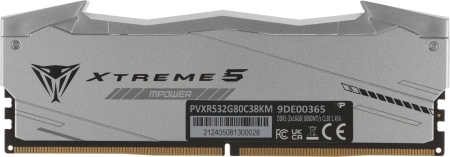 Память DDR5 2x16GB 8000MHz Patriot PVXR532G80C38KM Viper Xtreme 5 RGB RTL Gaming PC5-64000 CL38 DIMM 288-pin 1.45В с радиатором Ret