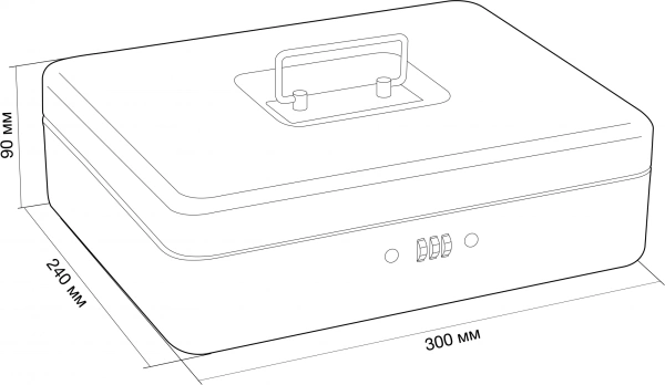 Ящик для денег без номинала Cactus CS-DCB-004 с кодовым замком 90x300x240 графитовый сталь 1.76кг