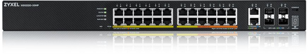Коммутатор Zyxel XGS2220-30HP-EU0101F (L3) 24x1Гбит/с 2x10Гбит/с 4SFP+ 16PoE+ 8PoE++ 400W управляемы