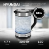 Чайник Hyundai HYK-G3509 1.7л. 2200Вт черный/прозрачный (стекло/пластик)