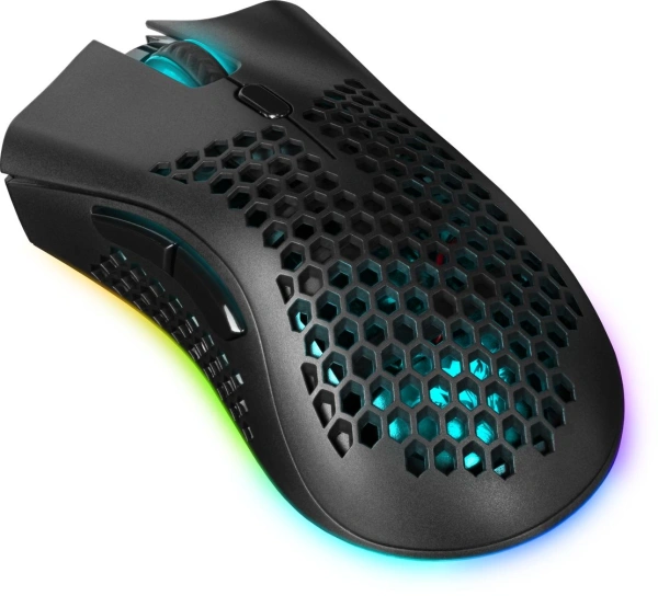 Мышь Defender Warlock GM-709L черный оптическая 2400dpi беспров. USB 7but (52709)